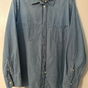 J Crew Classic Denim Button-Up Shirt